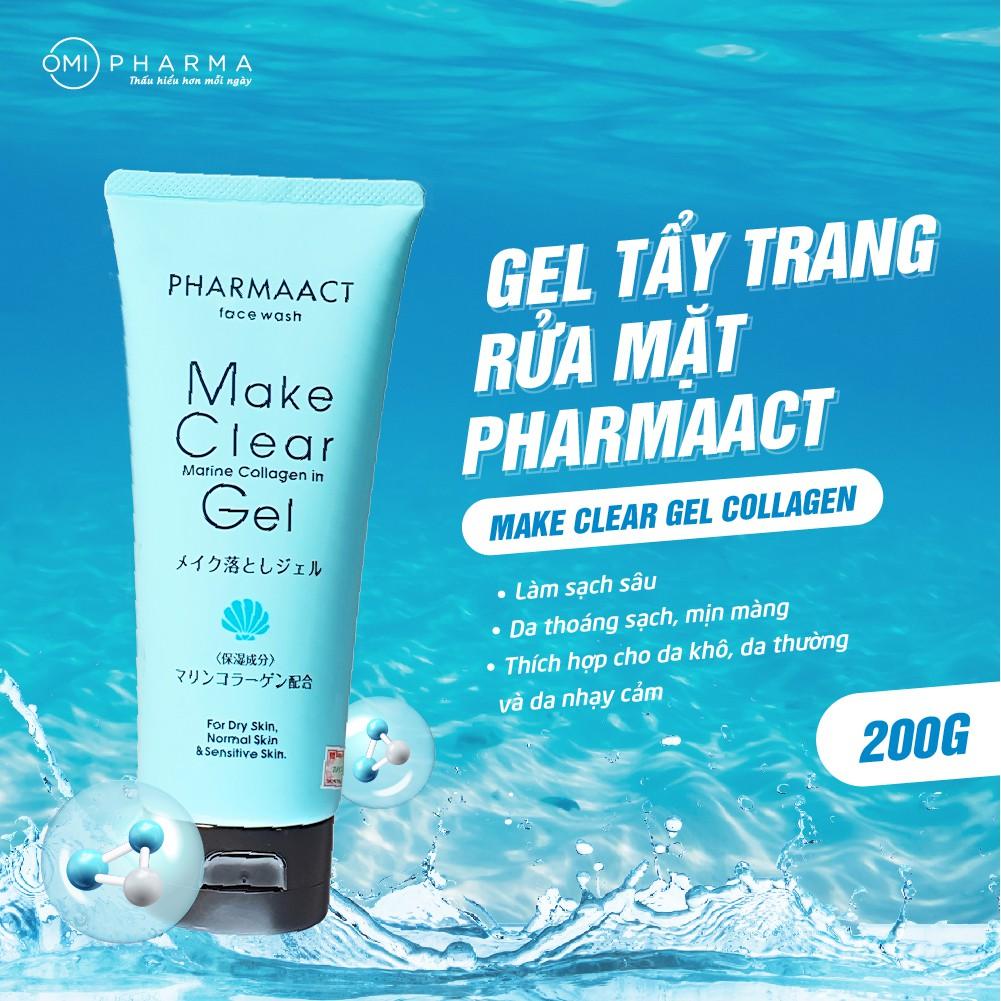 Gel Tẩy Trang Rửa Mặt Pharmaact Make Clear Gel Collagen (200g)