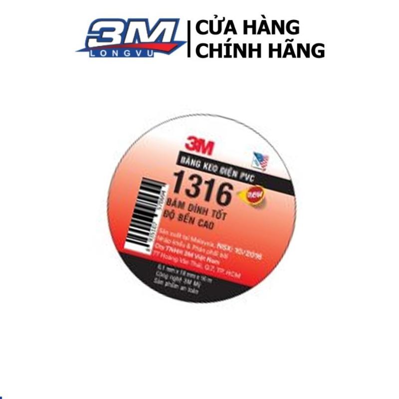 Băng Keo Điện 3M PVC 1316, Khổ 18mm x 16m x 0.1mm - 3M Long Vu