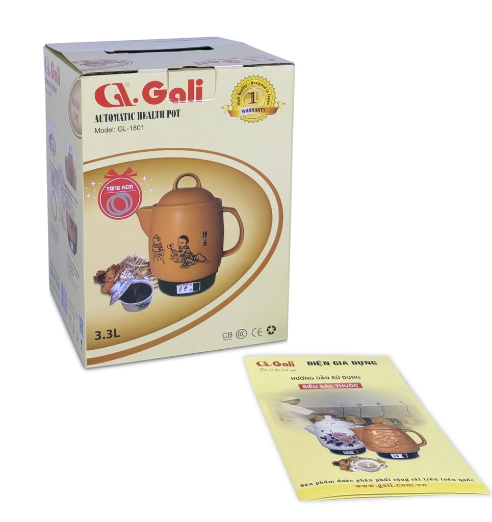 Siêu Sắc Thuốc Gali GL-1801 (3.3 lít) - Nâu Nhạt - Hàng Chính Hãng