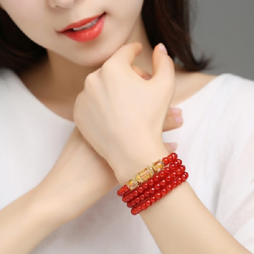 Vòng tay nữ thời trang giả đá siêu đẹp tràng 108 hạt may mắn bình an, hạt 6-8mm
