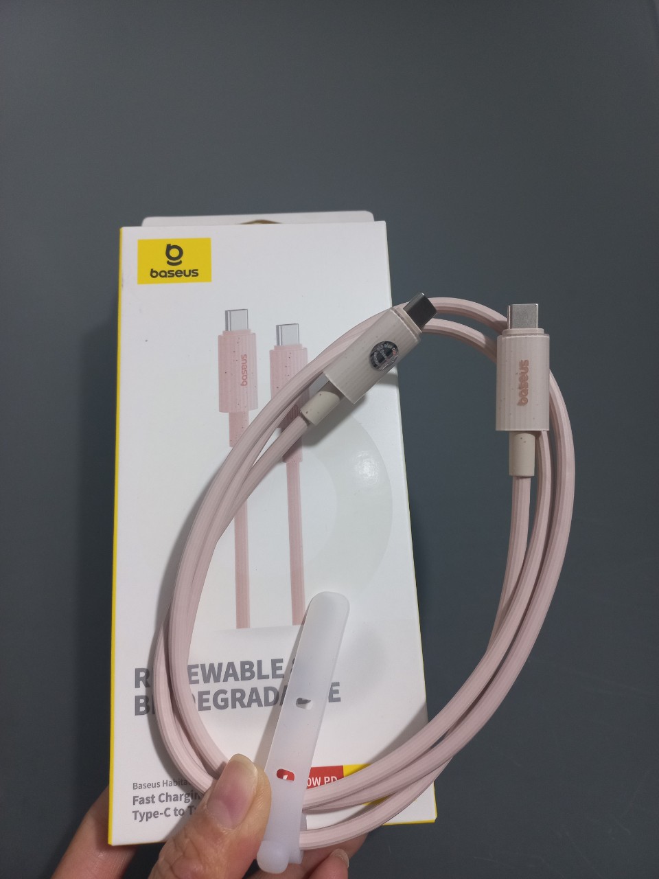 Dây sạc nhanh 2 đầu type C 100W cho laptop macbook vật liệu thiên nhiên siêu bền Baseus Habitat CB000060_ Hàng chính hãng