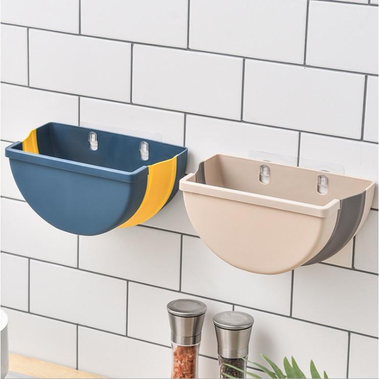 Thùng rác, Giỏ rác TRÒN đa năng gấp gọn treo kẹp tủ bếp nhựa dẻo siêu bền cho nhà bếp và xe hơi GD352-T
