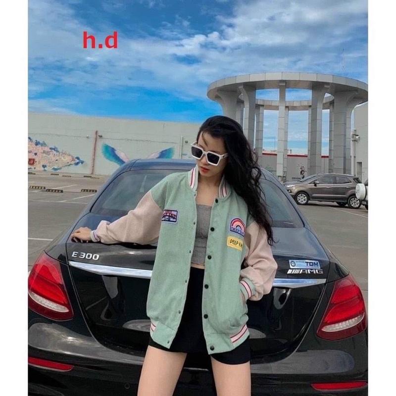 Áo khoác Bomber Cầu vồng Deep cúc bấm nam nữTHU ĐÔNG Jacket Unisex ,Chất nhung tăm,MỀM Form &lt;55