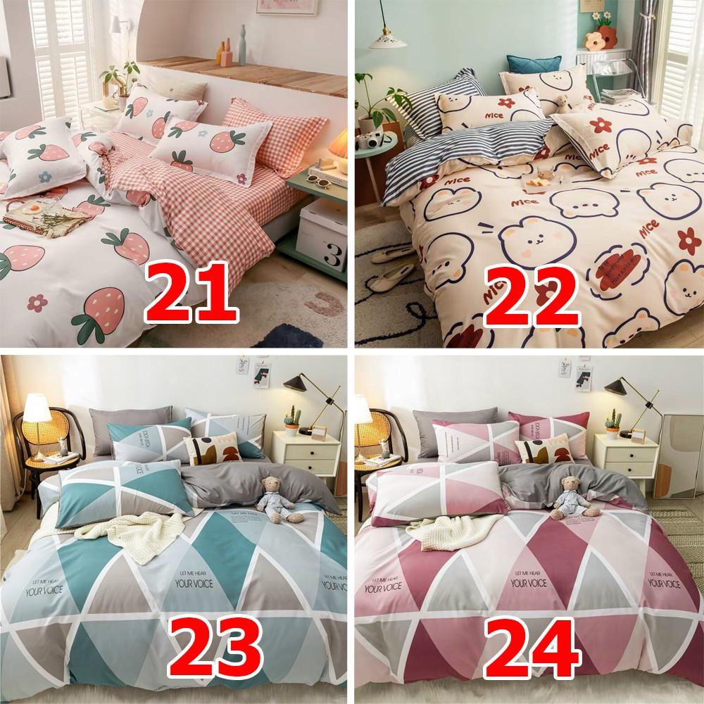 Bộ chăn ga gối cotton poly 4 món nhiều mẫu mới 2021