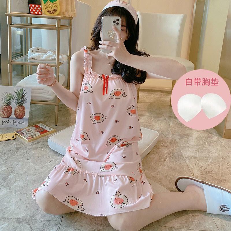 Váy ngủ 2 dây đuôi cá có đệm ngực V2D88