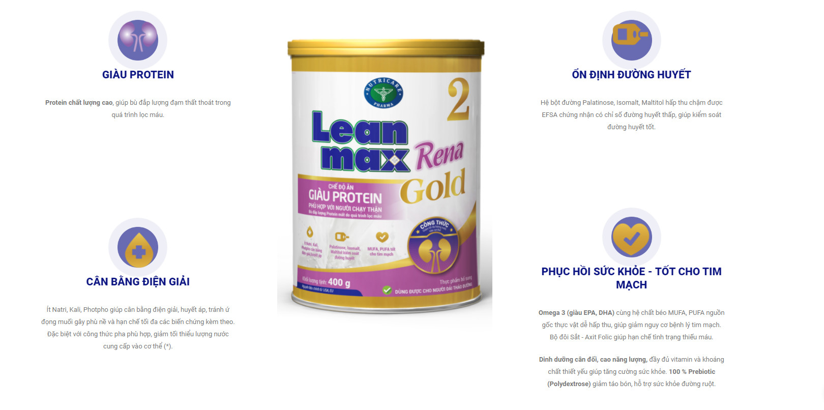 Sữa Leanmax Rena 2 Gold (400g) - Dinh Dưỡng dành cho người cần bổ sung Protein