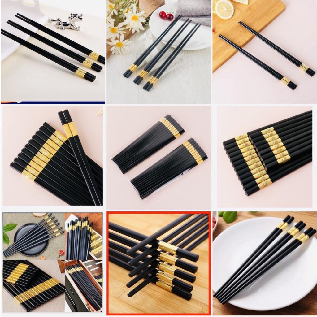 Bộ 10 Đôi Đũa Hợp Kim Mạ Vàng Bền Chắc Chắn SBK152
