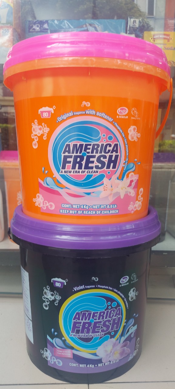 Thùng Bột giặt AMERICA FRESH Violet 4kg