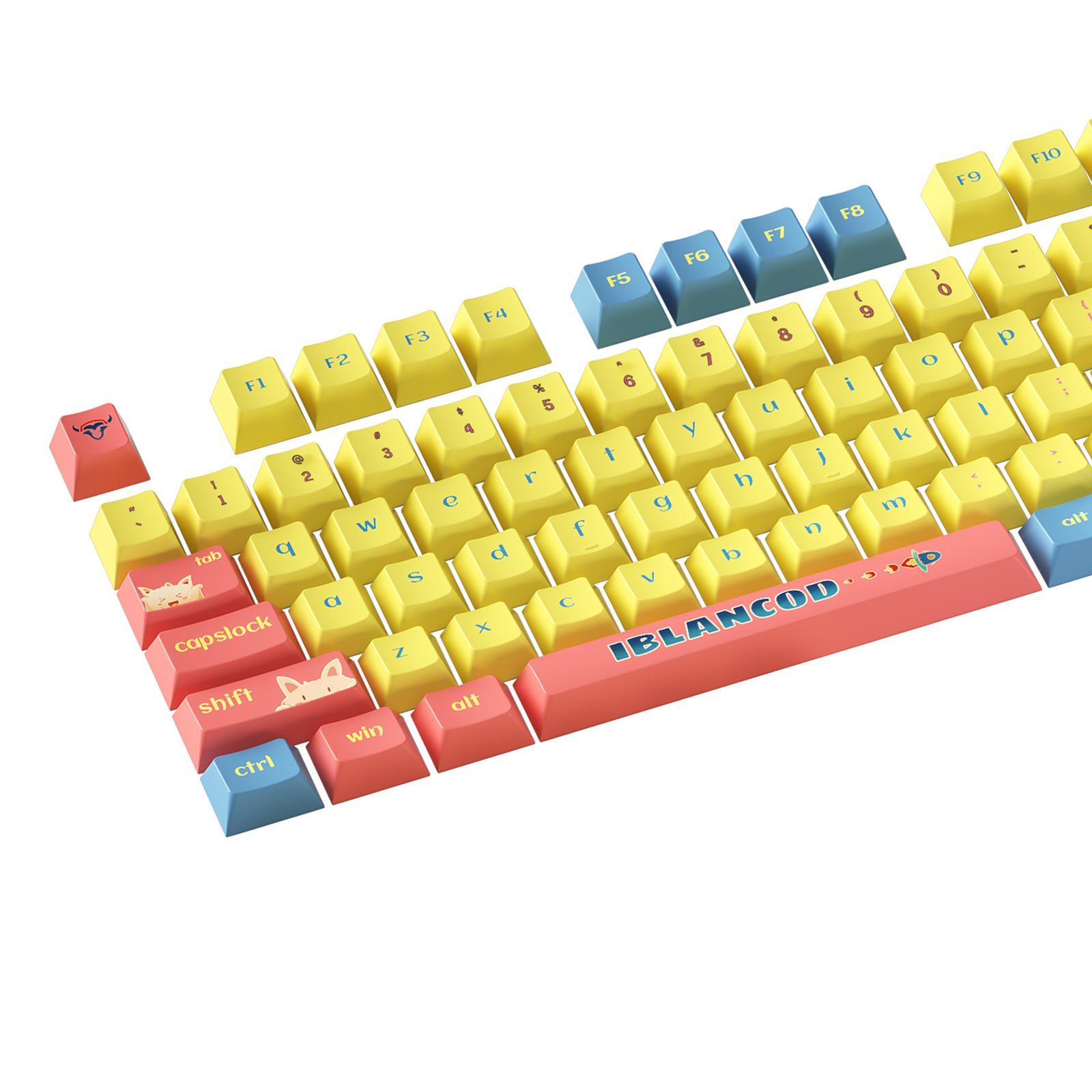 127 Keys Keycaps PBT for cross Mechanical Shafts Easy to Install Durable