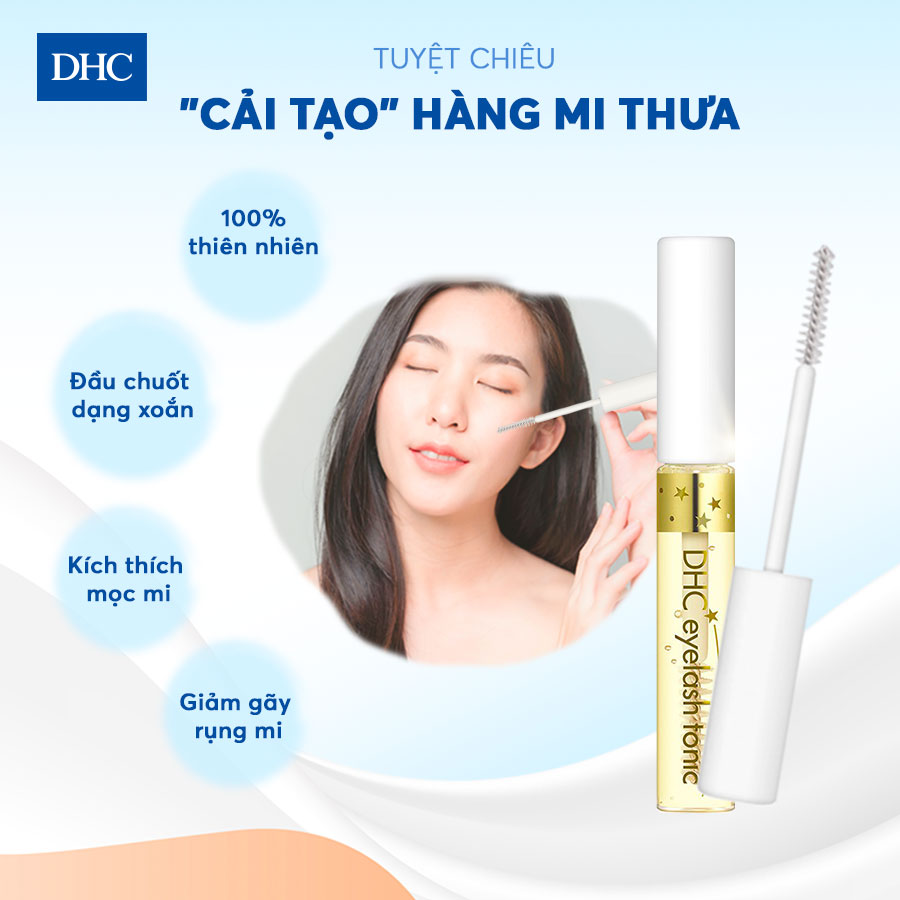 Dưỡng mi DHC Eyelash Tonic hỗ trợ kích thích mọc mi, làm dày, dài và chắc khỏe lông mi - chiết xuất 100% từ thiên nhiên - Massel Official