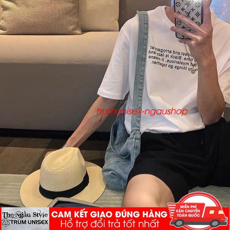 Áo thun Stee nam tay lỡ unisex form rộng overtee in nhiều chữ chất vải cotton xịn Trumunisex aothununisex