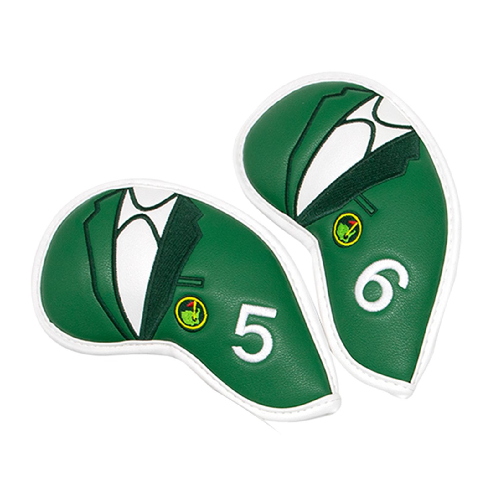 Leather Golf Iron Head Covers Set Headcovers Protector Accessories