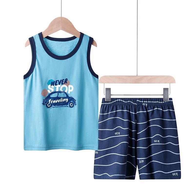 Bộ ba lỗ Quảng Châu cotton bé trai chất liệu cotton siêu mát, thấm hút mồ hôi size 11-21kg