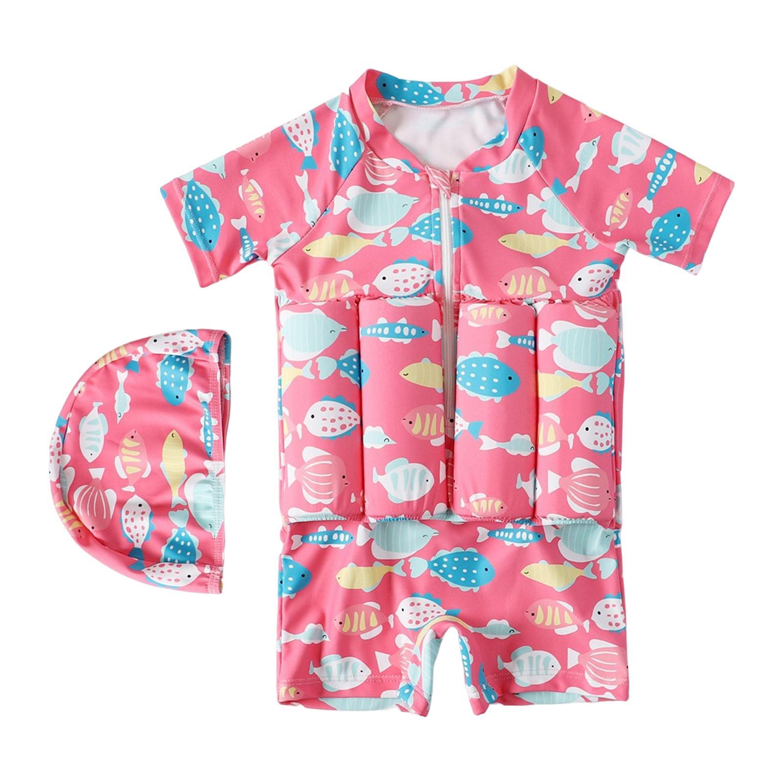 Kids Buoyancy Swimsuit Swim Vest Flotation Polyester Girls Costume Bathing Size