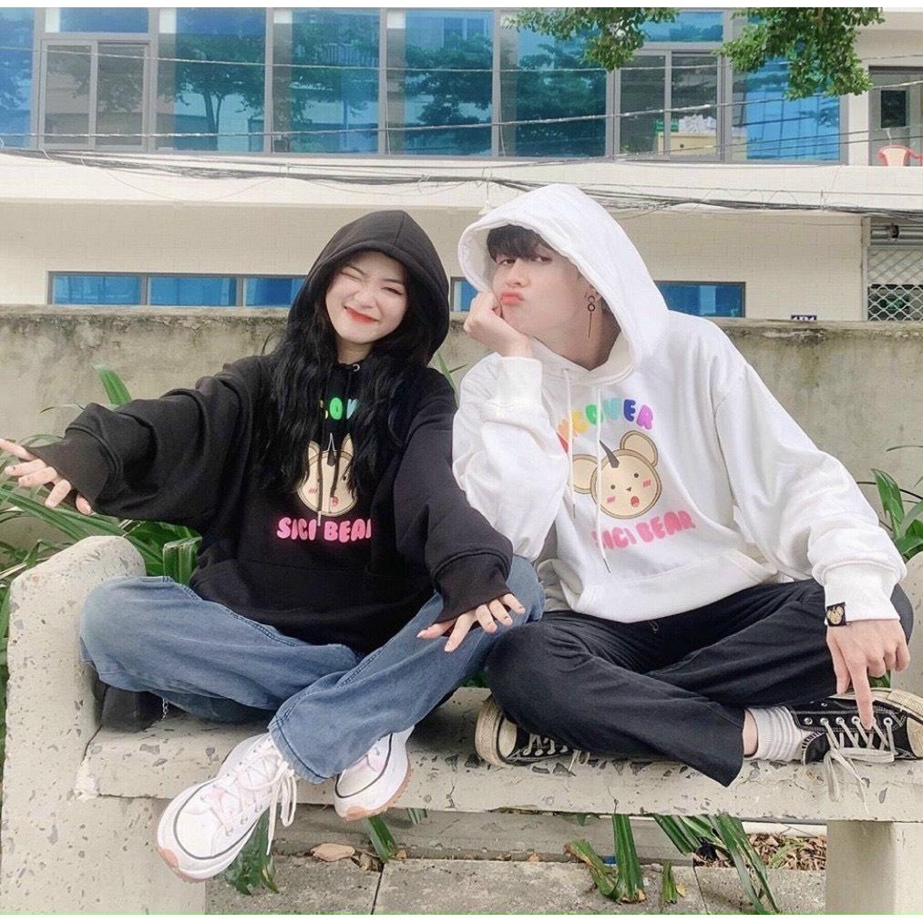 Áo Hoodie Local Brand Uncover Thỏ Nam Nữ Vải Nỉ Bông Unisex, Áo Hoodie UNCOVER SICI vải dày dặn cao cấp, Áo hoodie nam nữ Uncover Sici Bear Unisex Form Rộng Ulzzang