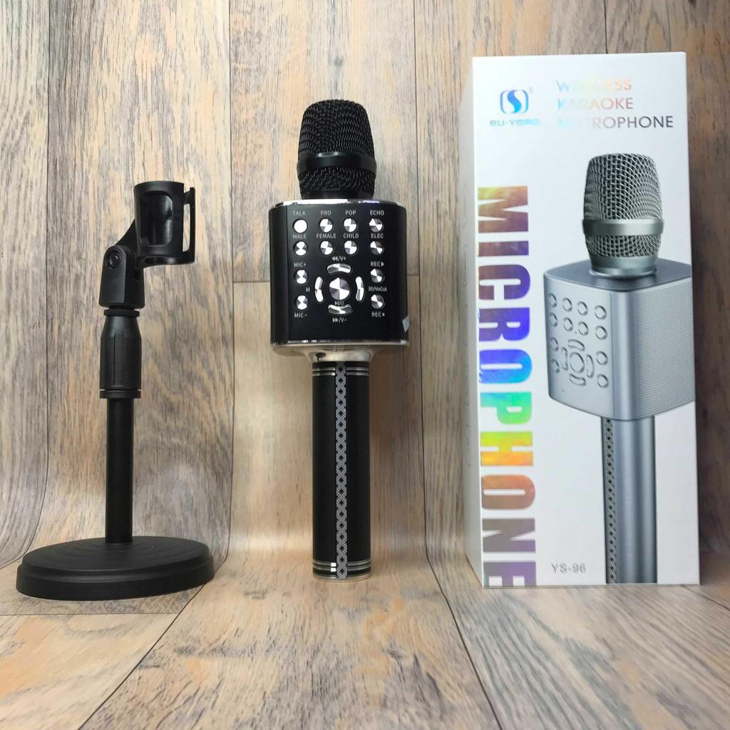 Micro Bluetooth YS96 Không Dây Micro karaoke tích hợp, live stream loa bass chống hú, hát cực đã