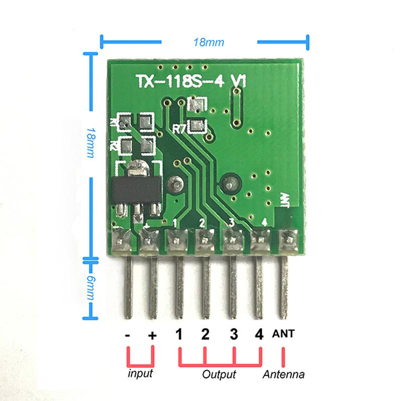 2PCS/Lô 433MHz Công tắc điều khiển từ xa phổ quát RF Mã học tập không dây RF mô -đun mã hóa 1527 cho Arduino DIY