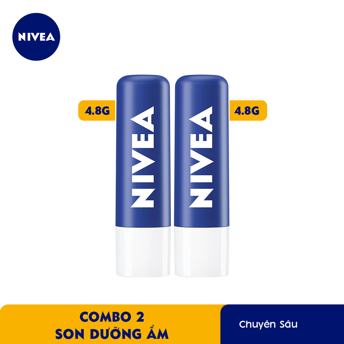 Combo 2 Son Dưỡng Ẩm Chuyên Sâu NIVEA Original Care (4.8G) - 85061