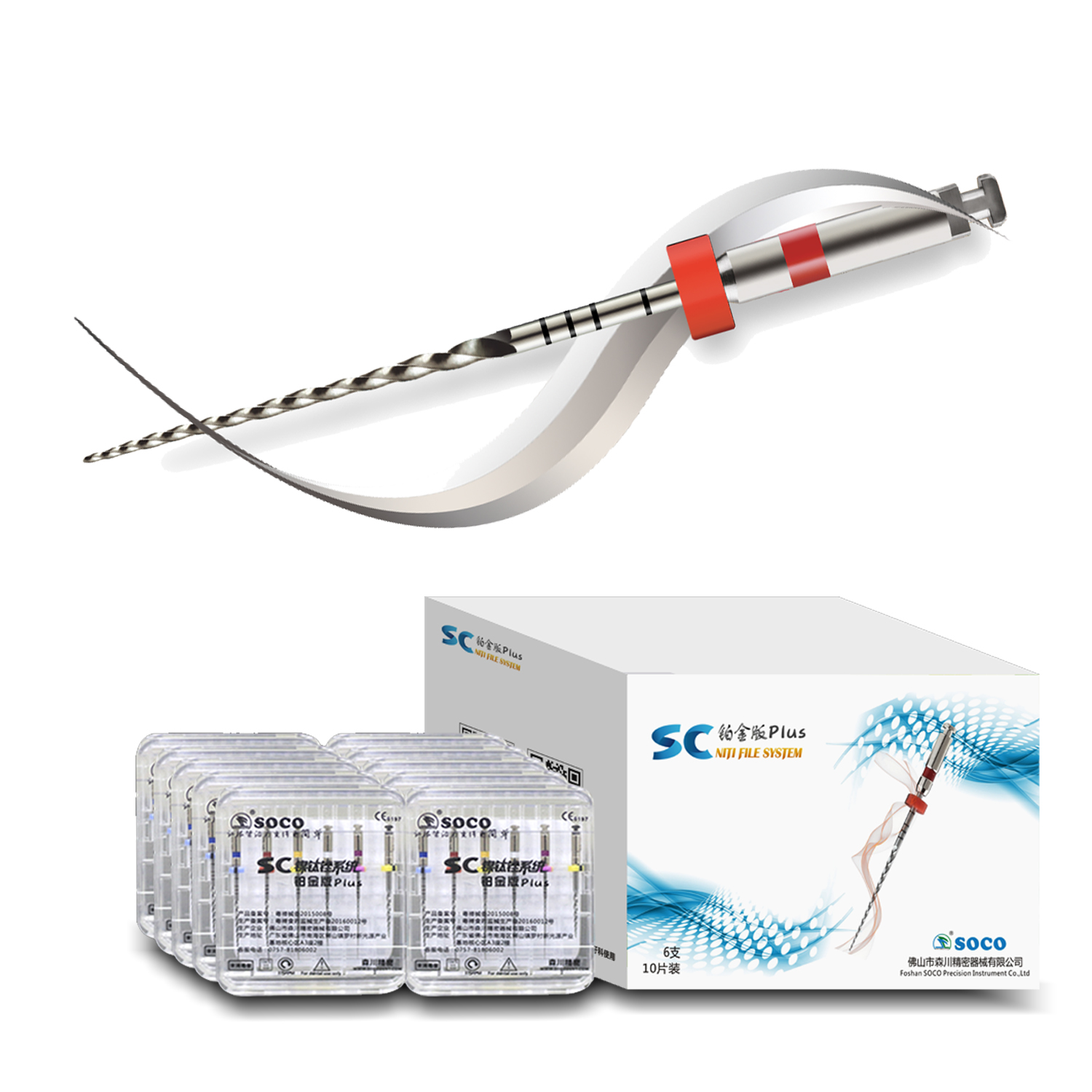 SOCO PLUS 6Pcs/Box Tệp kênh gốc được kích hoạt Tệp nha khoa Tệp kênh gốc Tệp nội nha Tệp nội nha Tệp quay nha khoa Vật liệu nha khoa
