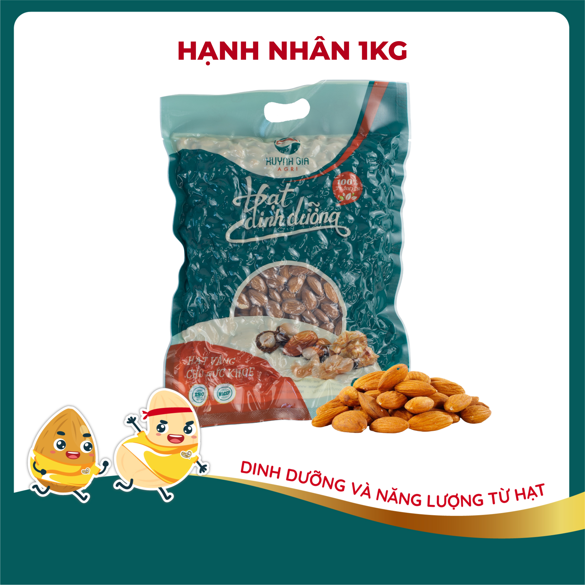 Hạt Hạnh Nhân Rang Sấy Nguyên Vị FAMINUTS Bịch 1kg - Hạt Nhập Khẩu