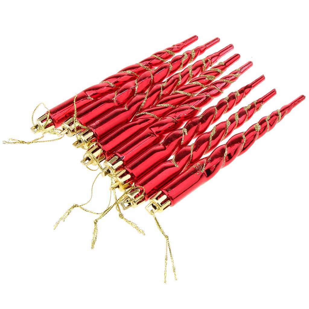 Christmas tree decoration Plastic Column Hanging Ornament Set of 8