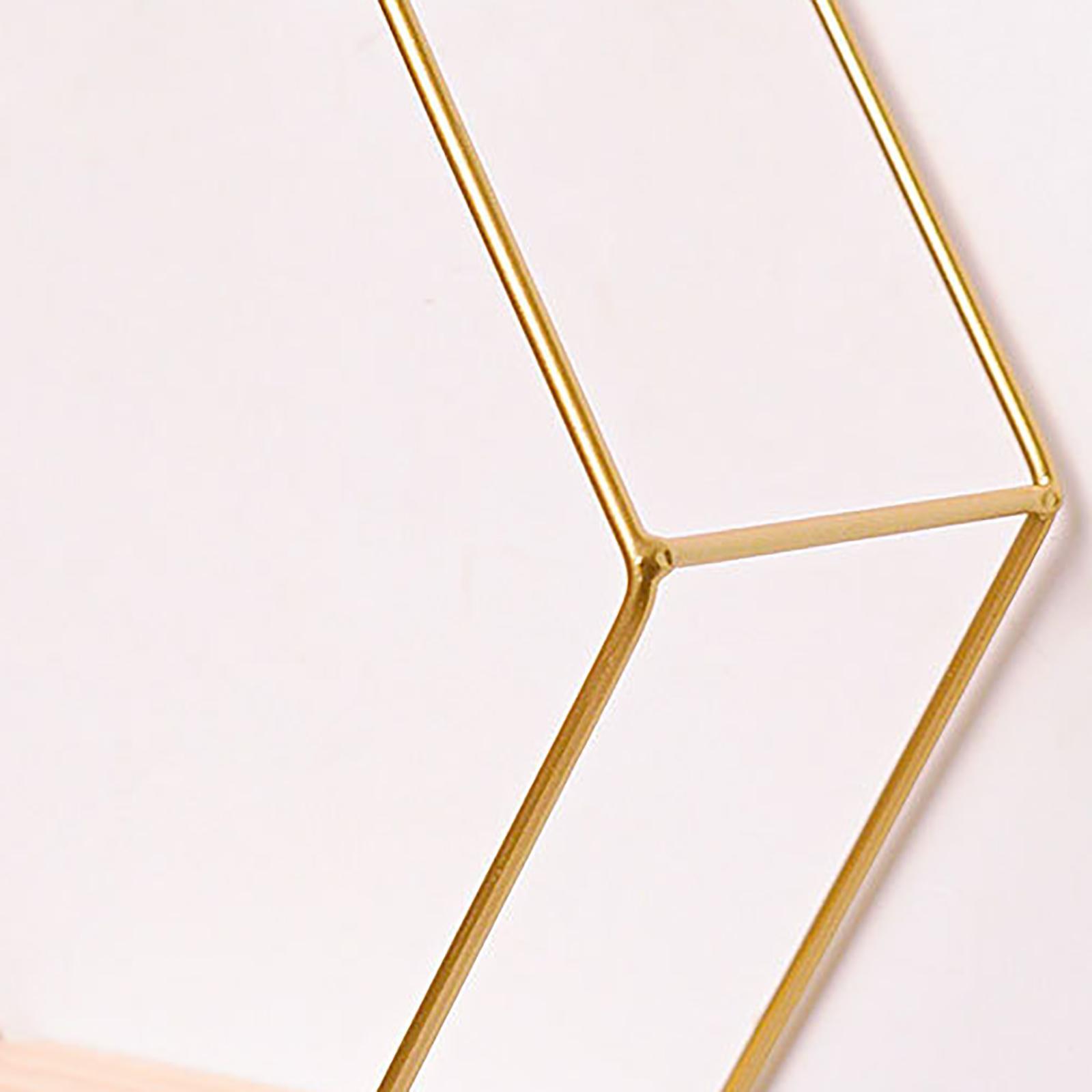 Set of 3 Modern Hexagon Iron Wall Shelf Display Floating Shelf