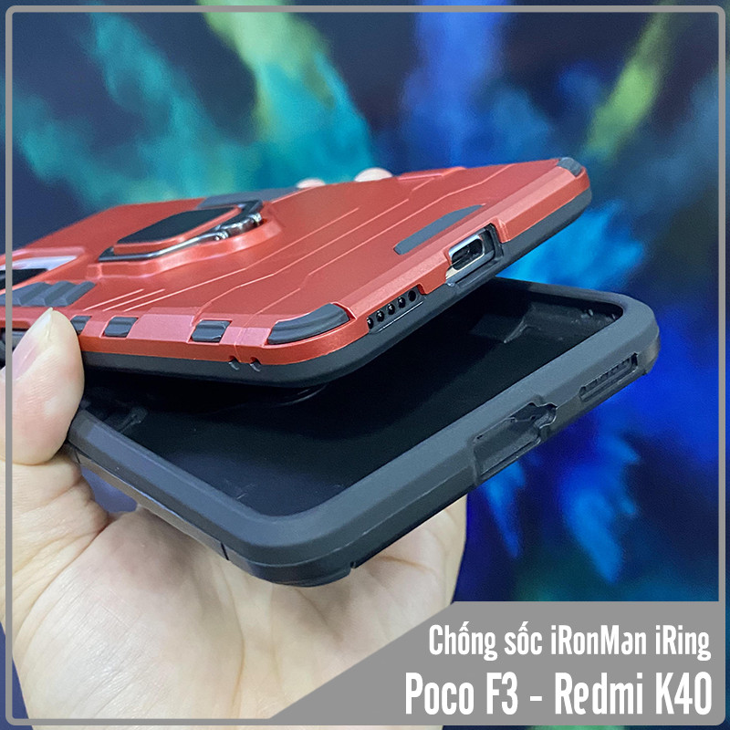 Ốp lưng cho Xiaomi Poco F3 - Redmi K40 iRON MAN IRING Nhựa PC cứng viền dẻo chống sốc