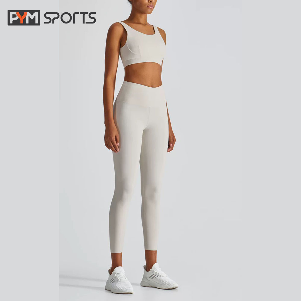 Quần legging chéo cạp không viền gấu PYMSPORTS - PYML031 Tập Gym, tập Yoga Nữ Thể Thao Co Giãn 4 Chiều