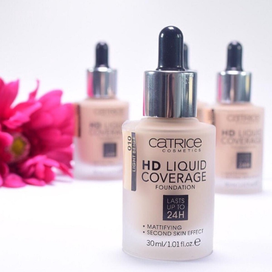 Kem nền Catrice HD Liquid Coverage Foundation che phủ tự nhiên tạo độ mịn màng cho da 30ml