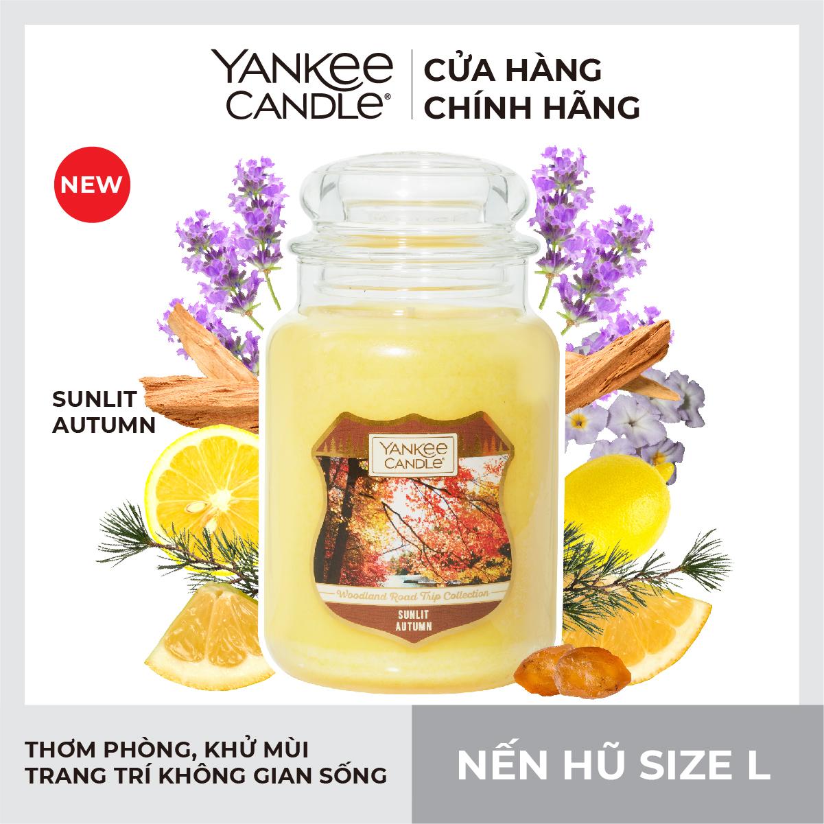 Nến hũ Yankee Candle size L - Soft Wool & Amber (623g)