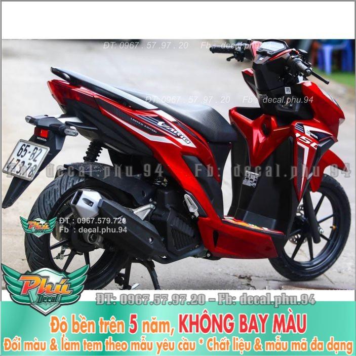 Tem rời Vario Trắng đen dán xe đỏ  -1