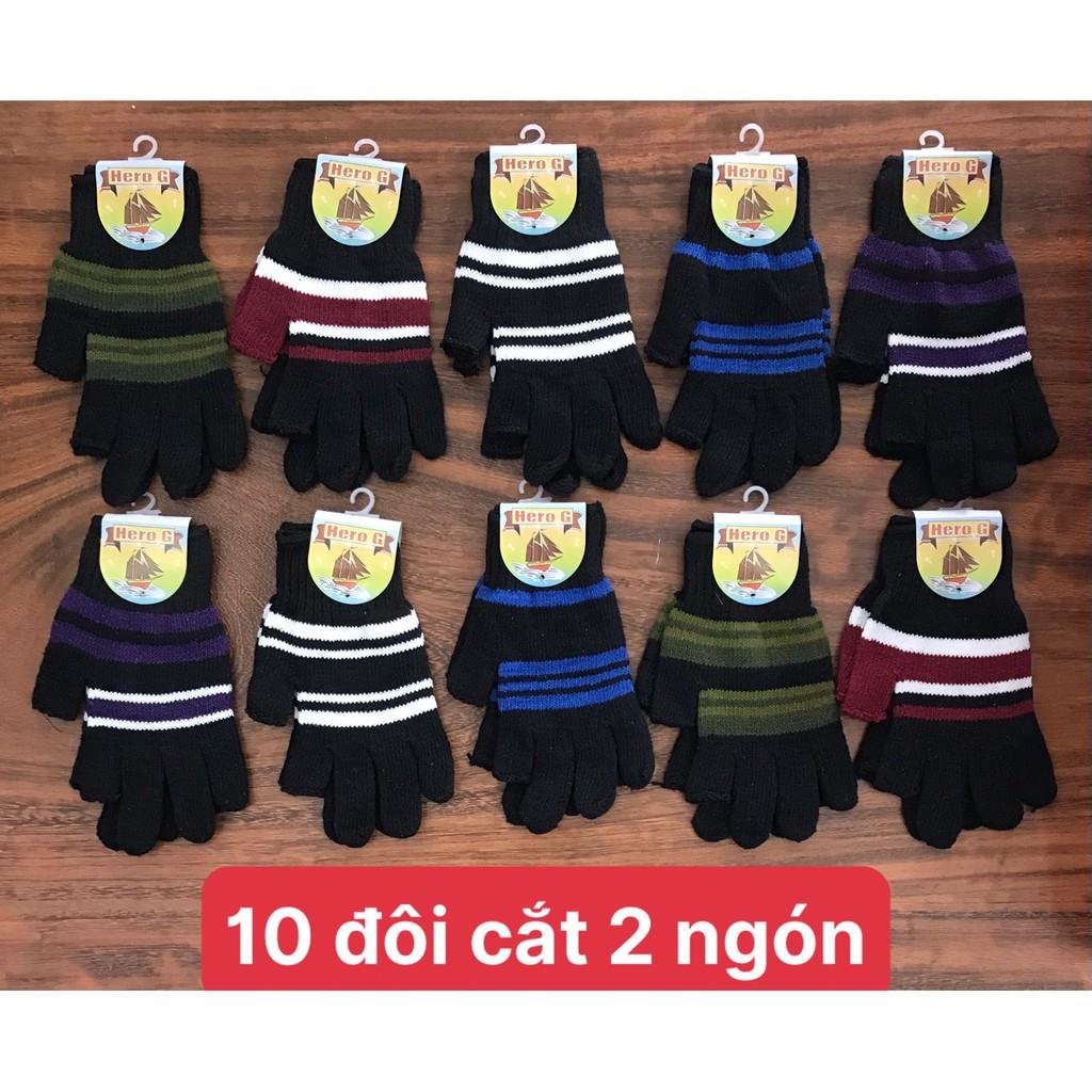 Combo 5 và 10 đôi găng tay len nam , không cắt ngón , cắt 2 ngón , cắt 5 ngón , thương hiệu CÔNG TY MỸ BẢO , ảnh thật