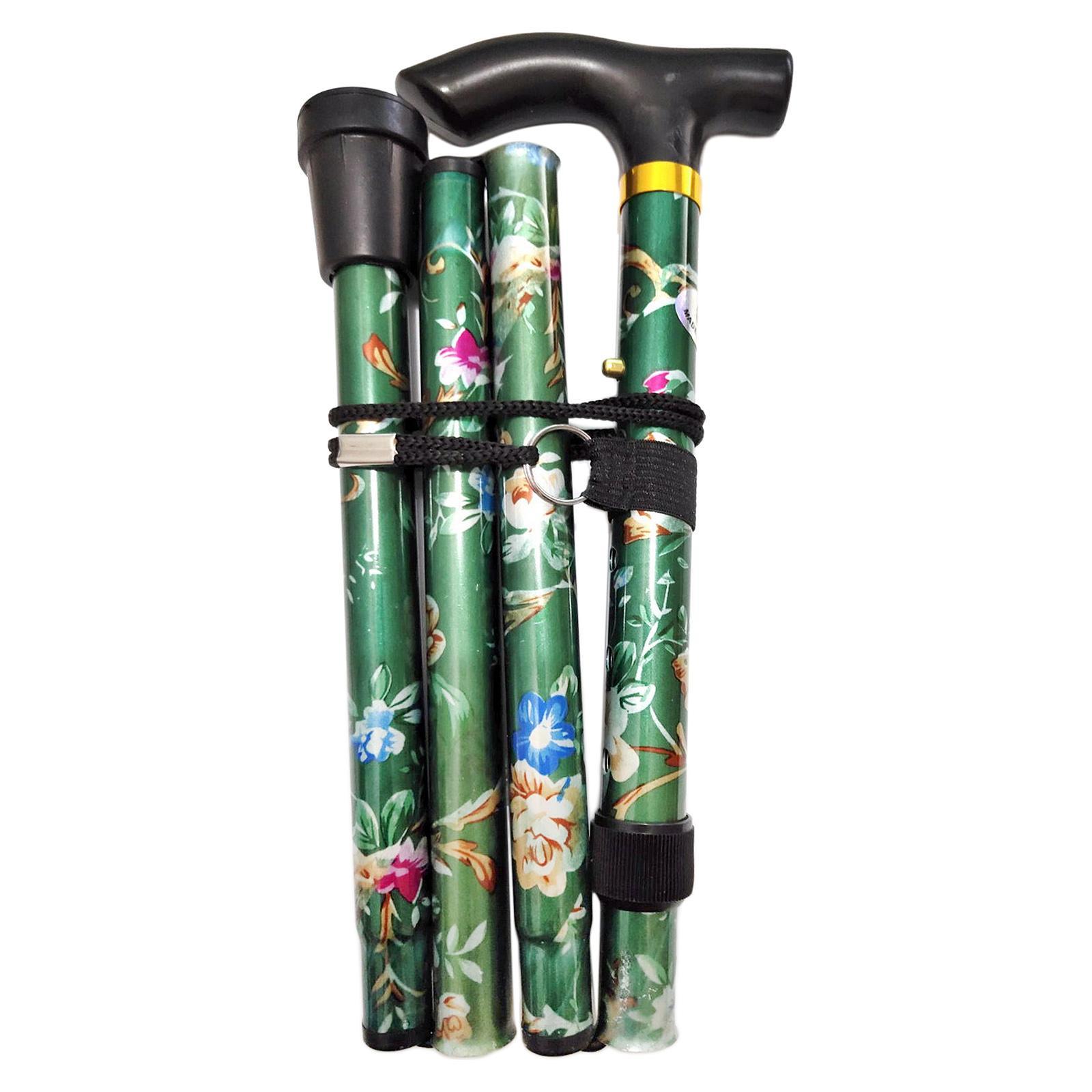 2Pcs Foldable Cane Adjustable 5-Section Walking Sticks Camping Poles
