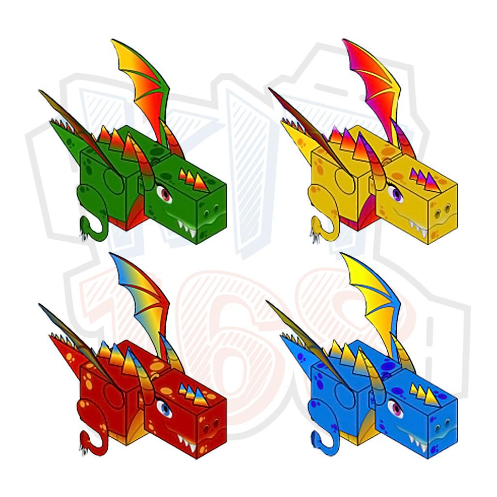Mô hình giấy động vật rồng Kuboid Dragon