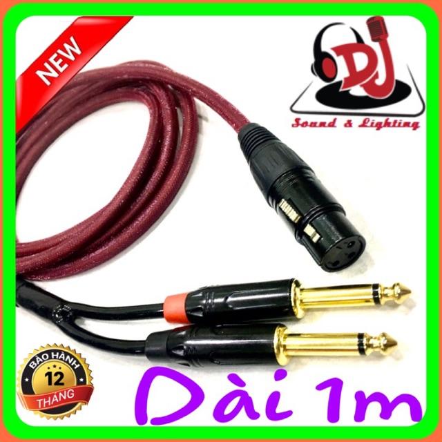 Dây canon cái chia 2 đầu 6.5mm Jack canon cái Jack 6 ly thẳng rắc canon chia 6 ly