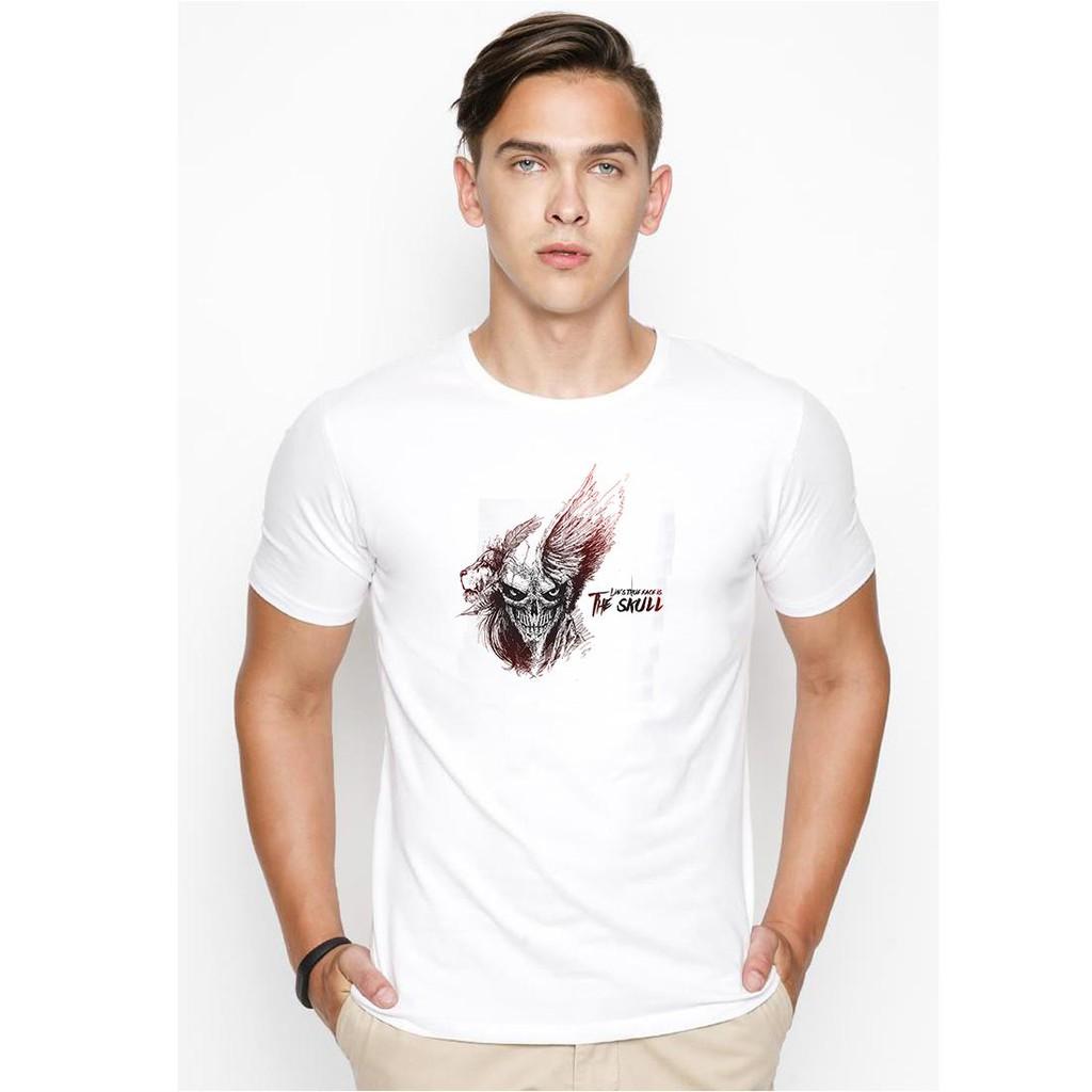 Áo thun nam in hình quỷ đầu lâu skull cá tính phong cách vải dày mịn TEEWO489