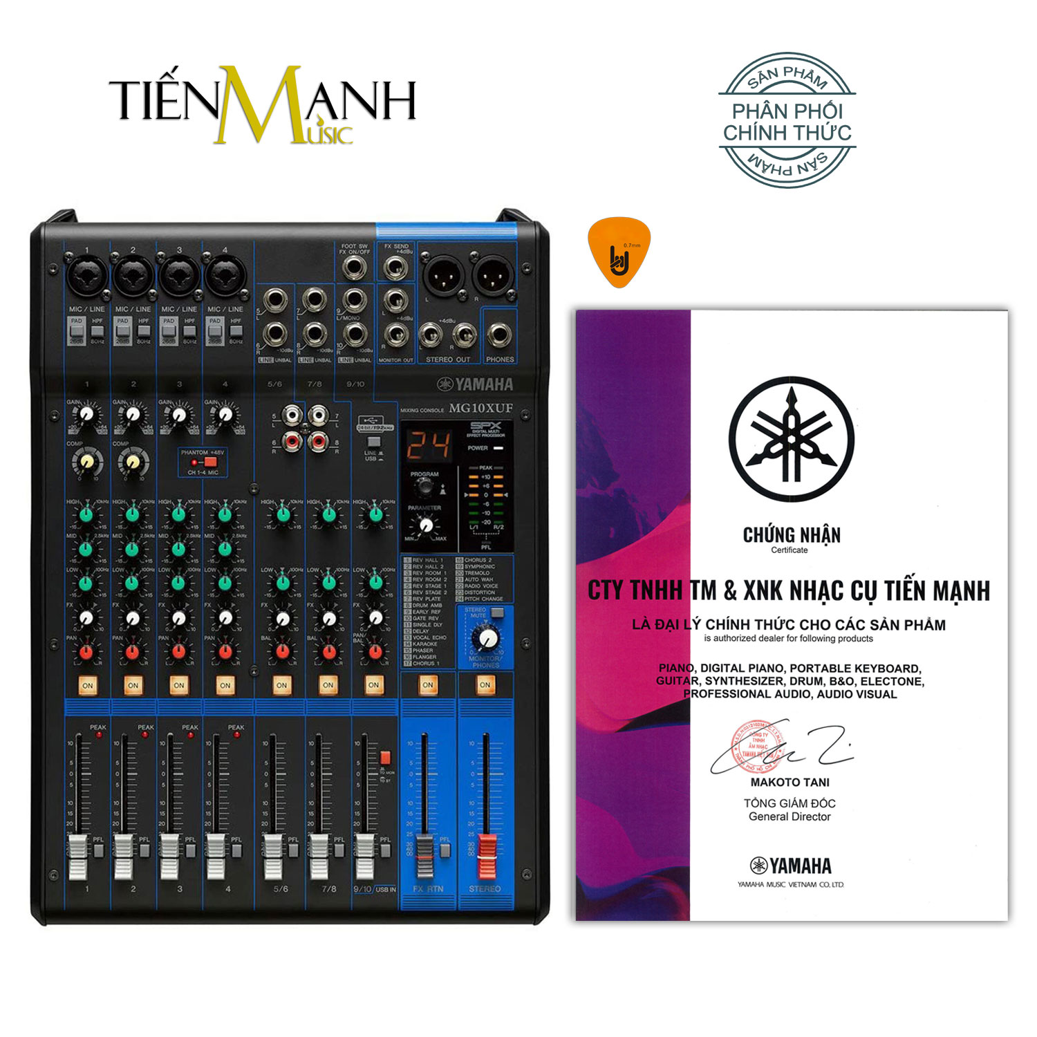 Yamaha MG10XUF Soundcard kiêm Bàn Trộn Mixer Interface Compact Stereo Mixing Console Phòng Thu Studio Mix Hàng Chính Hãng - Kèm Móng Gẩy DreamMaker