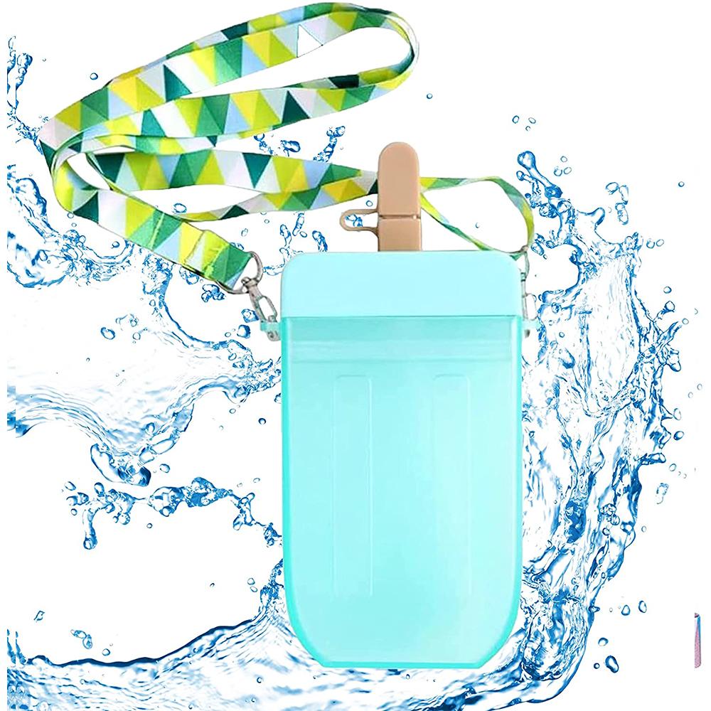 Dễ Thương Popsicle Hình Bình Nước Nhựa Trong Suốt Nước Uống Sinh Viên Cốc Tập Uống Có Dây Đeo Vai Và Ống Hút Cho Người Lớn Kid