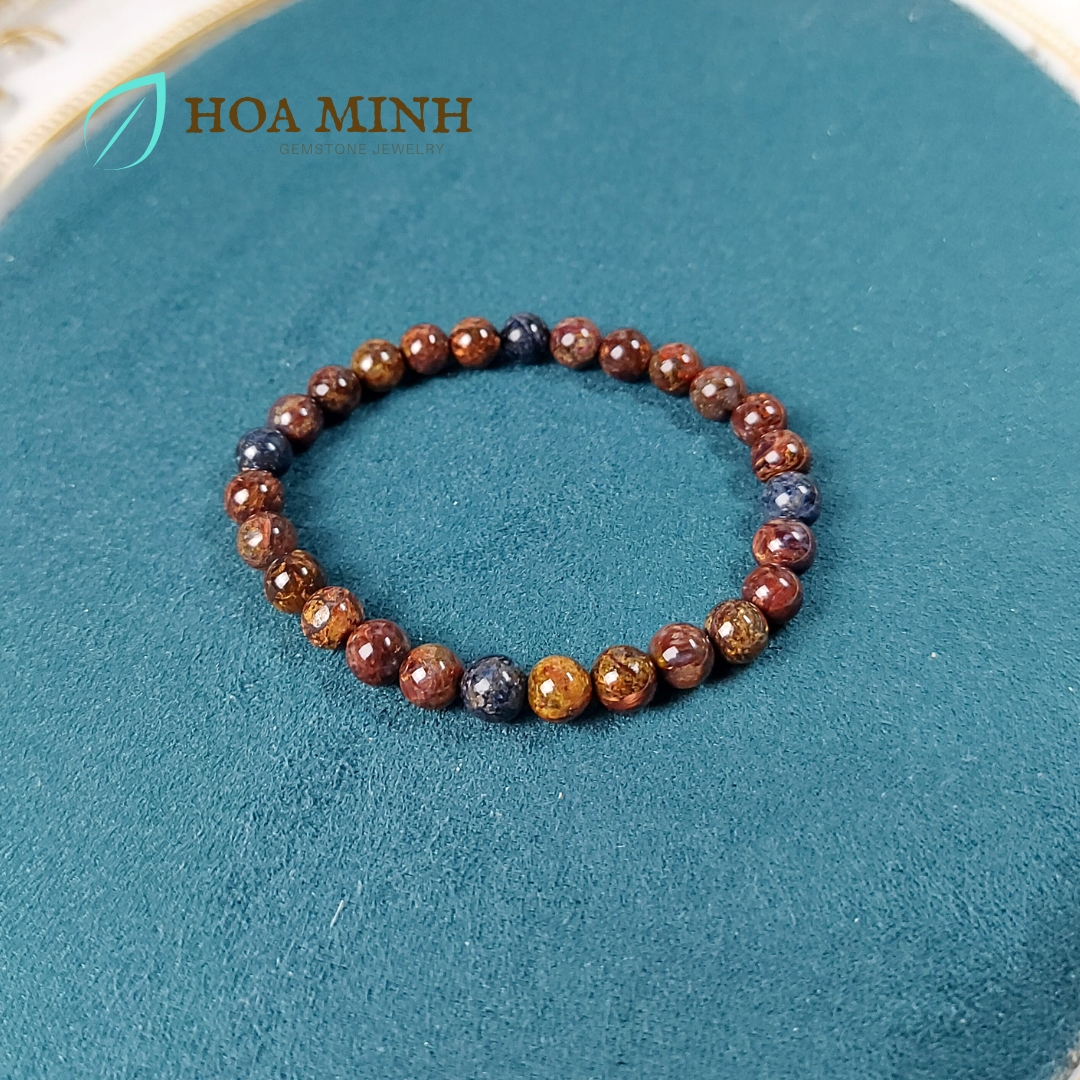 Vòng tay đá Pietersite "Giông Bão" thiên nhiên size 7 li hợp mệnh Thủy Mộc