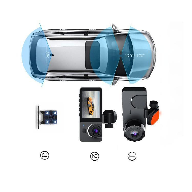 Máy ghi âm lái xe mới thuận lợi nhất ba kỷ lục độ phân giải cao 1080P xe ô tô mạng ẩn ba camera
