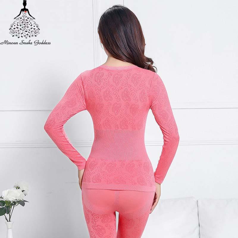 Phụ Nữ Quần Lót Sinh Nhiệt Mùa Đông Dài Johns Cho Nữ Ấm Áp Nhiệt Bộ Liền Mạch Cơ Thể Phù Hợp Với Quần Áo Ấm Cho Nữ Áo + quần