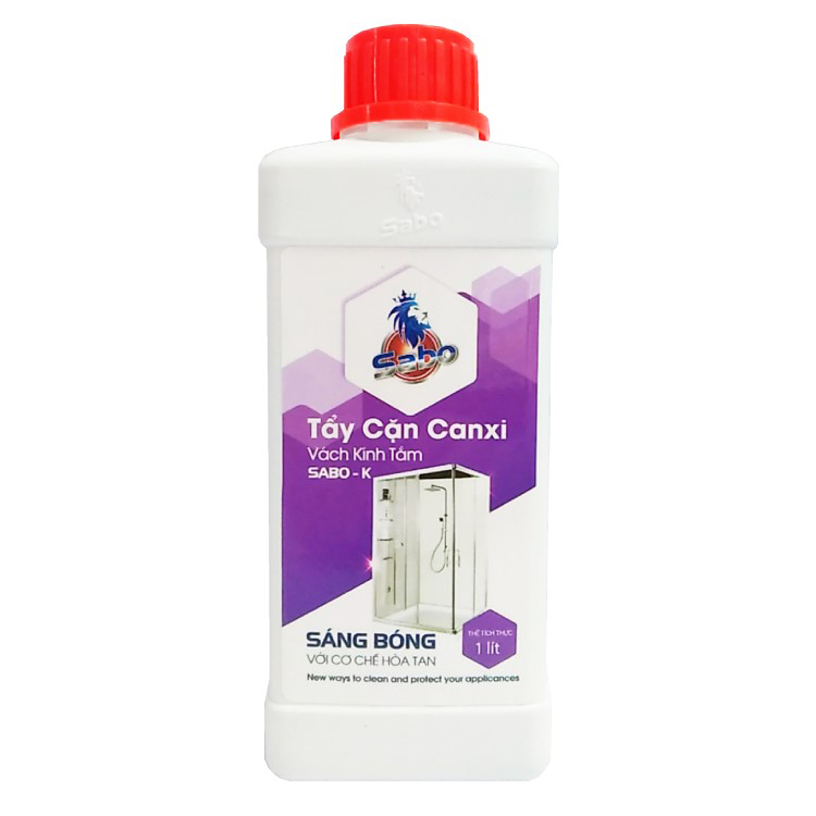 Tẩy Cặn Canxi Ố Loang Trên Vách Kính  Tắm Sabo-K Chai 1 lít