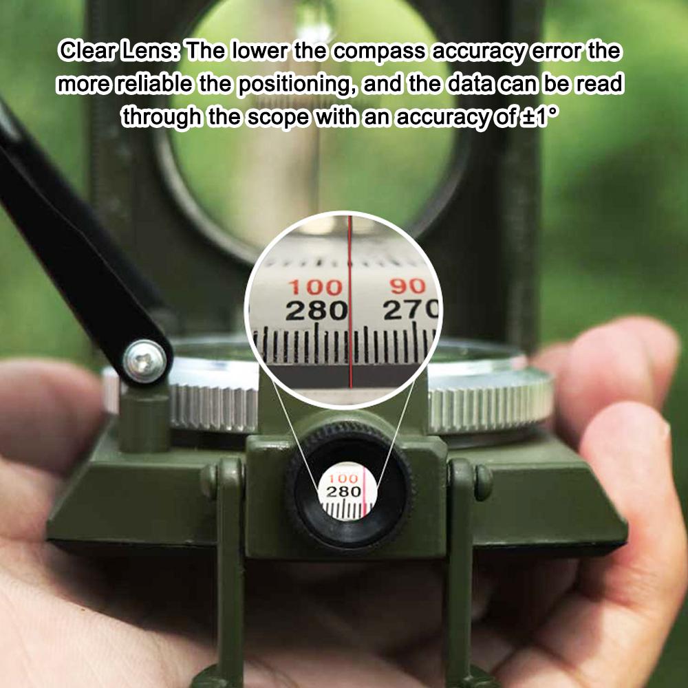 K4074 Multifunctional Compass Survival Orienteering Compass Sightings Navigation Compass Waterproof Gradiometer Inclinometer for Camping Hiking Adventure Tacticals Training