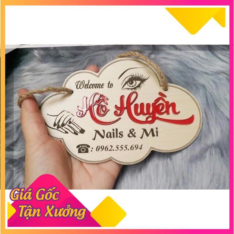 Bảng gỗ khắc tên shop theo yêu cầu