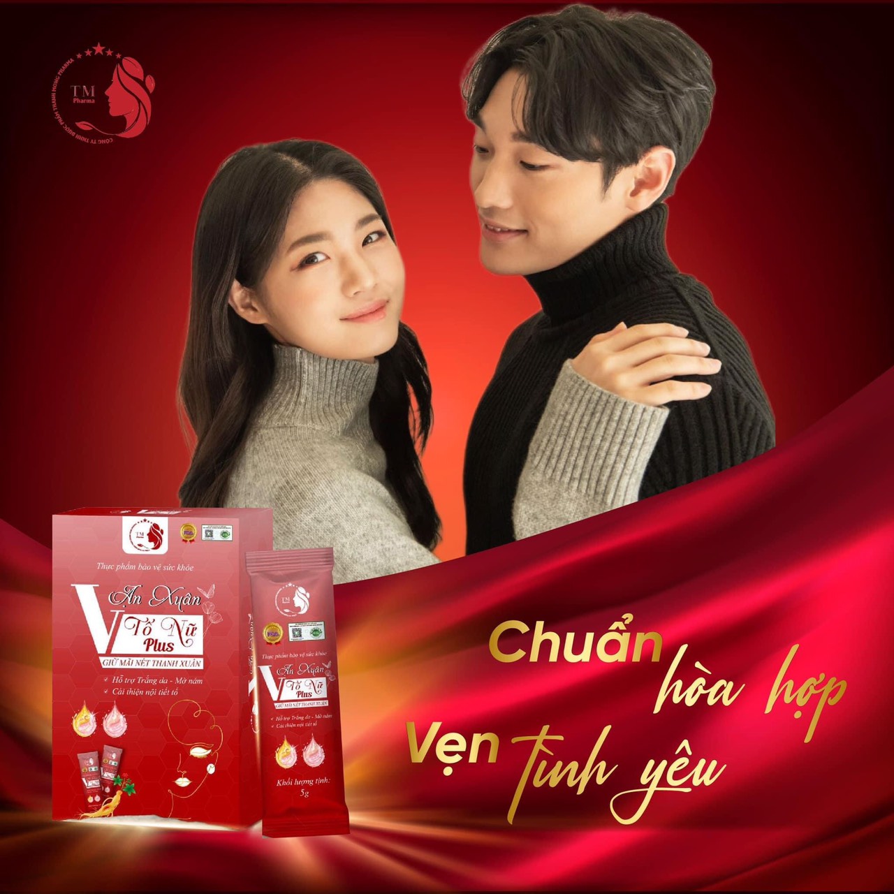 Collagen nội tiết Vạn Xuân Tố Nữ Plus hỗ trợ trắng da - mờ nám, cải thiện nội tiết tố, ngăn ngừa lão hóa hộp 24 gói