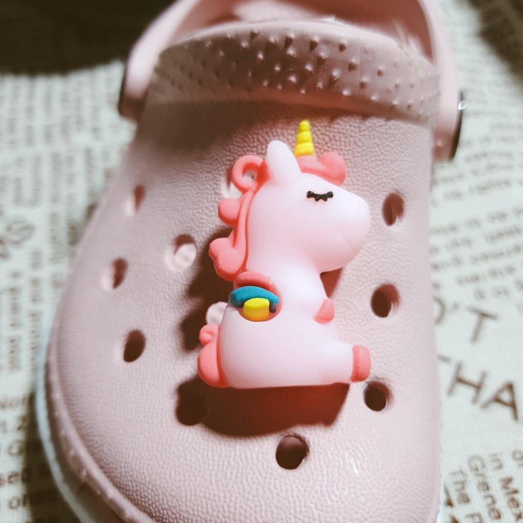 Sticker dán dép cross / nút gắn hkdesign mẫu Unicorn 4D TO / BIG / LỚN nhựa
