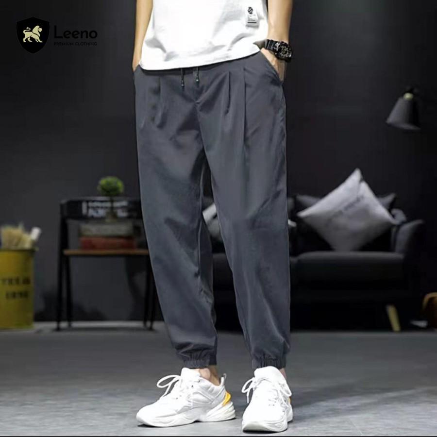 Quần Jogger nam - dáng thể thao - cạp chun bo gấu vải thô cotton cao cấp
