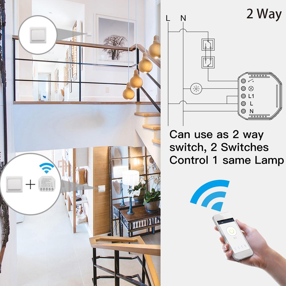 WiFi Intelligent Switch Module Intelligent Light Switch DIY Breaker Module APP Remote Controls Voice Control Compatible