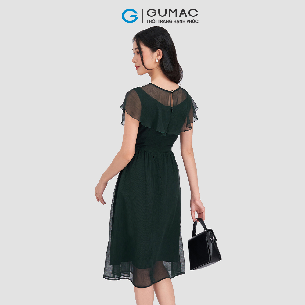 Đầm kiểu bèo vai GUMAC DD03034