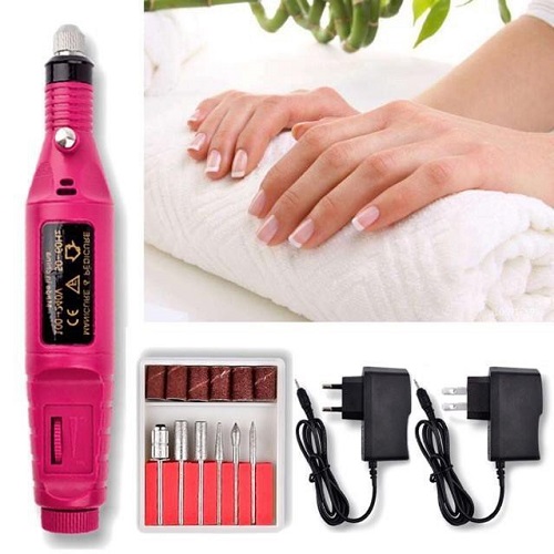 BỘ MÁY MÀI MÓNG TAY, LÀM NAIL MINI ĐIỆN TỬ USB KÈM 6 ĐẦU MÀI